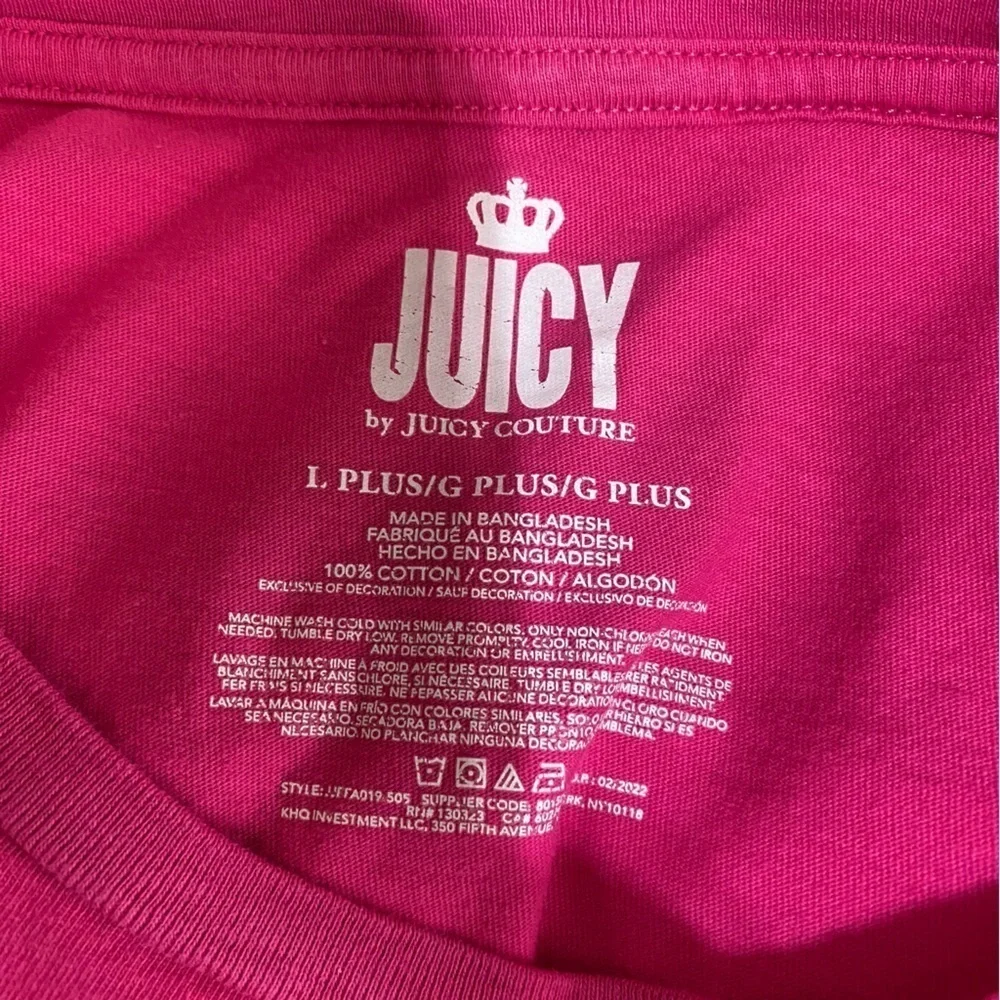 Juicy Couture Girl’s Plus Glitter Print “Go Juicy” Pink Top